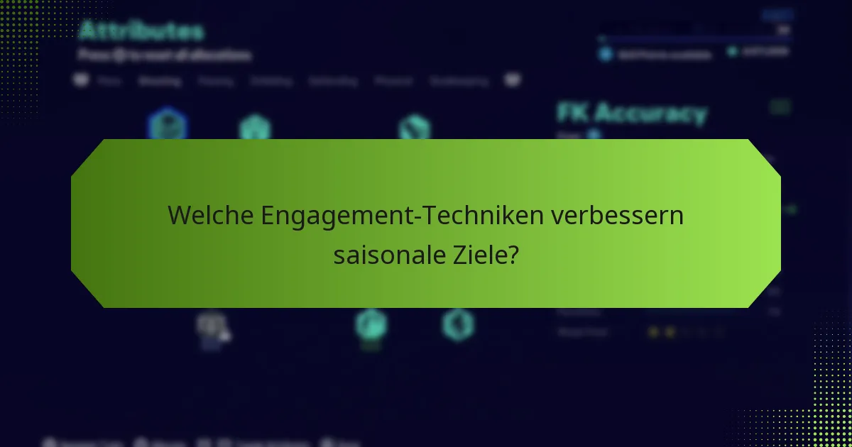 Welche Engagement-Techniken verbessern saisonale Ziele?